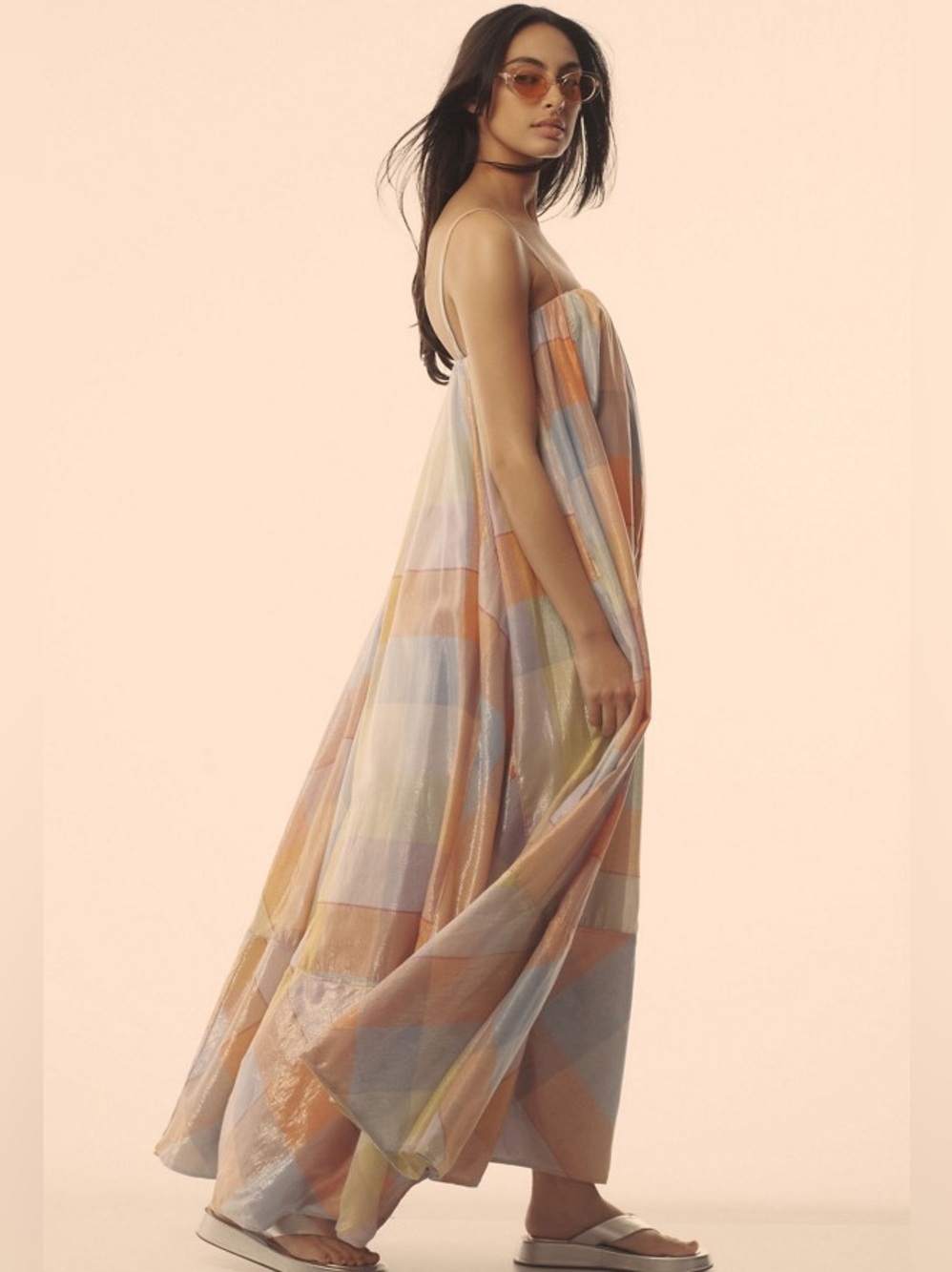 Pilcro Pastel Multi-Color Shimmery Maxi Dress